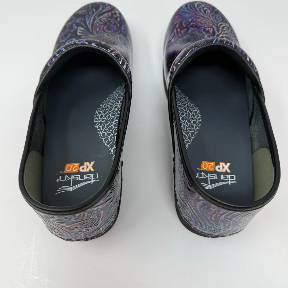 Dansko XP 2.0 Professional Nursing Shoes Women's 41 Black Multi Color Floral EUC - Picture 11 of 15